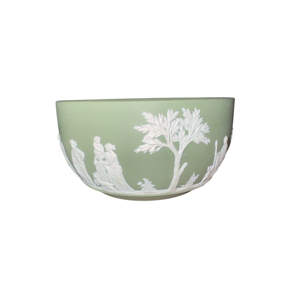 Rare 1960s Wedgwood Sage Green and Cream Sacrifice Bowl - Picture 5 of 10